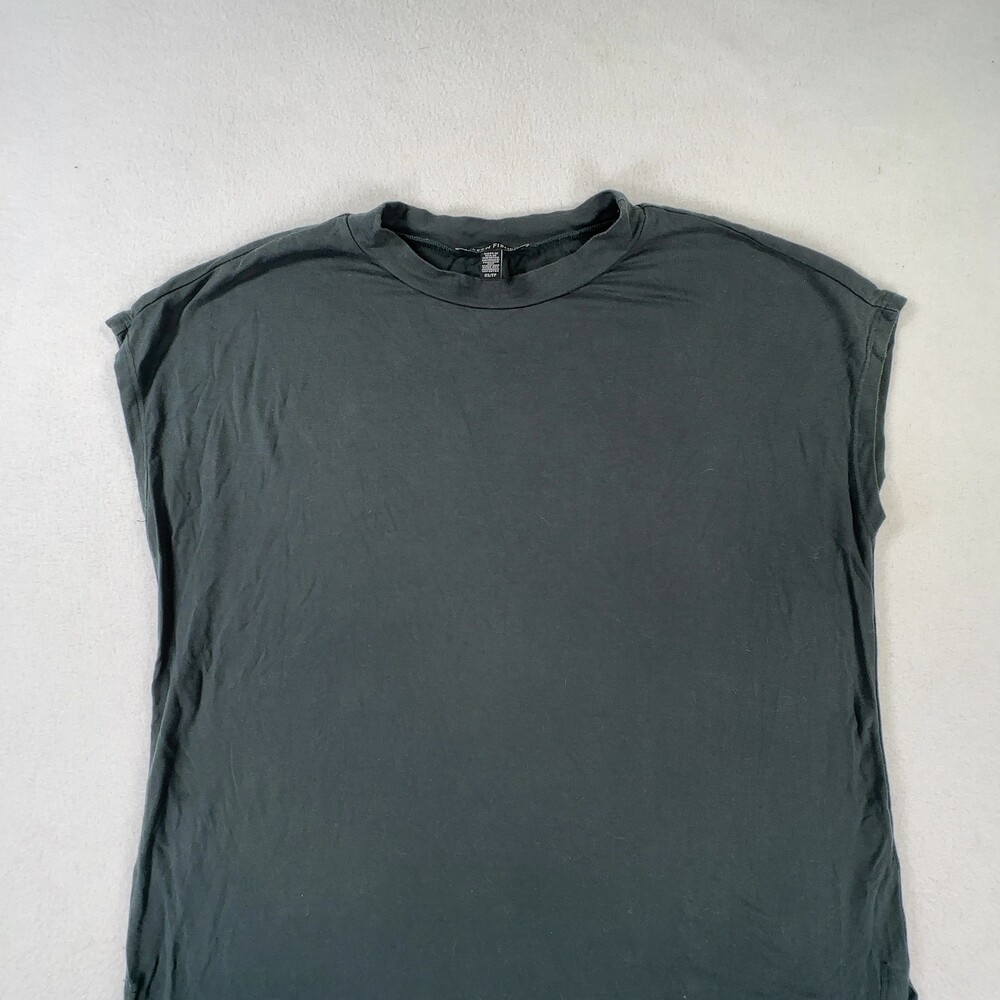 Eileen Fisher Sleeveless Mock Neck Top TENCEL Lyocell Dark Green Women's Size XS - Picture 3 of 9